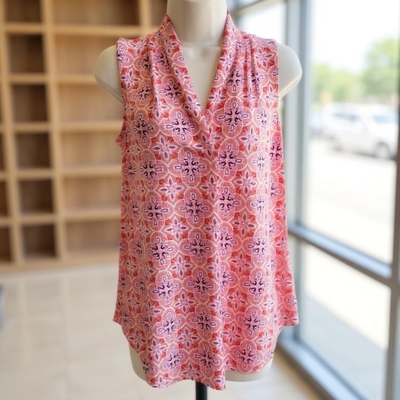 Charter Club Tops - NWT Charter Club Optic Pink Floral V-Neck Blouse Small